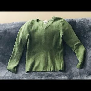 Women’s Talbots Plush Green V-Neck Sweater